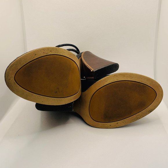 Clarks - Genuine Leather Wedge 4" Heels - Black - Picture 9 of 9